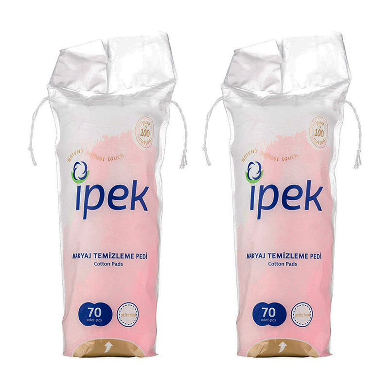 پد پاک کننده آرایش صورت ایپک مدل Cotton 70عددی مجموعه 2 عددی